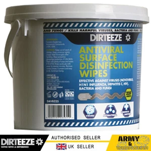 Dirteeze Antiviral Surface Wipes 225 Wipes Kills Bacteria Without Water - Picture 1 of 1