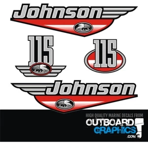 Johnson 115hp two stroke outboard engine decals/sticker kit - Bild 1 von 1