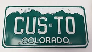 EXPIRED COLORADO License Plate CUS-TO "Custom" - Picture 1 of 1