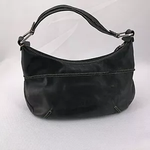 Bolso de mano para mujer Wilson negro cuero Pelle Studio 15" x 5" x 9" cremallera - Imagen 1 de 9