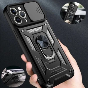 Slide Camera Protect Shockproof Armor Case Ring Holder For iPhone 12 11 XR X 7 8 - Zdjęcie 1 z 18