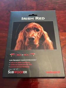 AudioQuest Irish Red Sub Woofer Cable w/Ground Wire - 5 Meter - Never Used - Picture 1 of 2