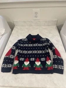 EUC Jingles & Joy Boys Christmas Gnome Elf Holiday Sweater Sz 4t - Picture 1 of 7