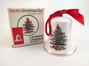 Spode Árbol de Navidad "Feliz Navidad" Adorno en forma de campana con caja - Imagen 1 de 14