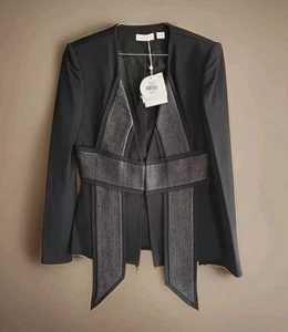 SASS & BIDE Sun Goes Down Black Detailed Blazer Jacket Sz 40 AUS 10-12 RRP $595 - Picture 1 of 20