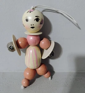 Cuna de madera vintage juguete campana muñeca 6,5" - Imagen 1 de 6