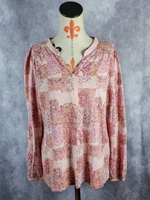 Blusa túnica Y2K Jason Maxwell feminina XL manga longa gola V boho hippie  - Imagem 1 de 4