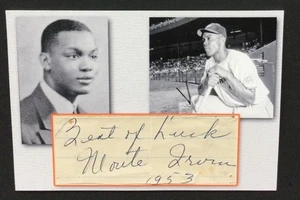 Monte Irvin Autograph Custom Cut Card Giants HOF 1953 Signed - Picture 1 of 3