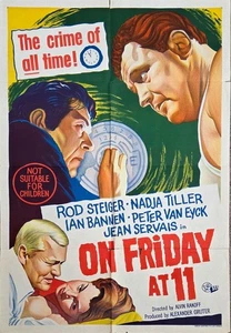 Original 1964 ON FRIDAY AT 11 Movie Poster Rod Steiger Australian BEF 1-Sheet - Picture 1 of 6