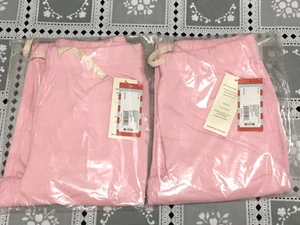 2- Cat and Jack Girl's M 7/8 Pink Drawstring * Pockets * Belt Loops Jogger Pants - Picture 1 of 12