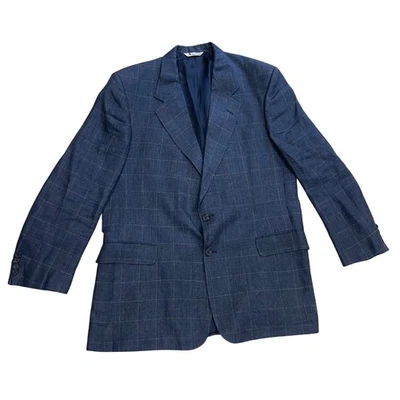 Blazer de lana vintage Aquascutum para hombre talla 44R azul ventana cuadros London Regent Foto 1 de 4