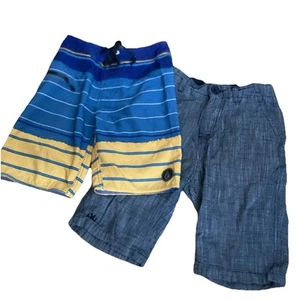 Volcom Board Shorts Size 22/8 Slim And Micros Bermuda Shorts Adjust Size 8 Kids - Picture 1 of 19
