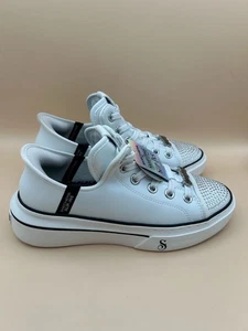 Skechers X Snoop Dogg Slip-Ins 186004 Women's Size 6.5, White W/ Toe Rhinestones - Picture 1 of 10