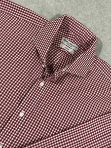 Spier & Mackay Handmade CUSTOM Plaid Red White Oxford Button Down 2XL/3XL - Picture 1 of 7