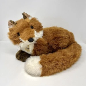 Peluche vintage DAKIN Fox classico grande marrone bianco peluche 1989 raro 17" - Foto 1 di 11