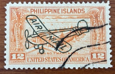 Sobreimpresión de correo aéreo Filipinas C48, usado Foto 1 de 2