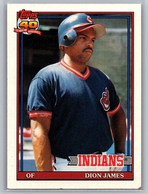 1991 Topps #117 Dion James Cleveland Indians MLB Baseball Card - Image 1 of 2