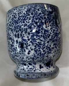 Celia Cole Pottery Cup Blue & White Speckled Sanford N.C. “Juice Time”10/6/98 - Picture 1 of 8