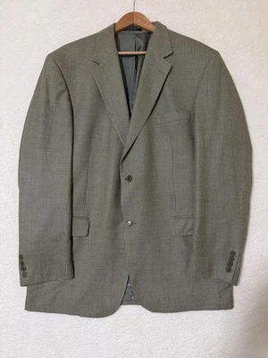 Andrew Fezza Blazer Mens 46L Long Gray Houndstooth Silk Wool Sport Coat - Image 1 of 4
