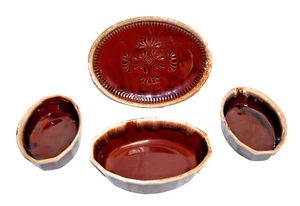 McCoy Pottery Brown Drip 3 Casserole Dishes & 1 Platter Lot of 4 Items Vtg M5142 - Picture 1 of 22