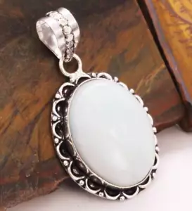 Larimar 925 Silver Plated Handmade Pendant of 1.9" - Picture 1 of 3