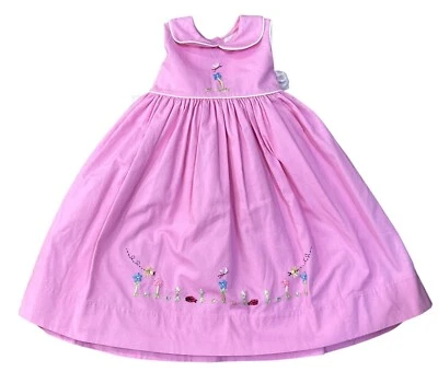 Strasburg Sundress Sleeveless 2Y Spring Easter Pink White Embroidery - Image 1 of 4