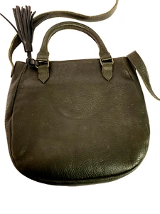 Lifetime Leather Premium Full Grain Cow Hide Cross Body Purse Black Tassel Charm - Picture 1 of 22