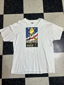 Vintage 90s Coca-Cola 1996 Olympic Torch Relay T-shirt Sz XL USA Made - Picture 1 of 8