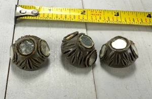 Vintage Antique Celluloid Plastic Dome Button Lot Art Deco Mirrored Shank .75" - Picture 1 of 7