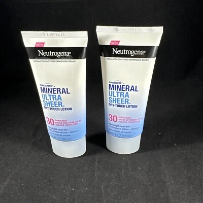 2-Neutrogena Mineral UltraSheer Dry-Touch SPF30 Sunscreen Lotion EXP-08/2024 - Image 1 of 2