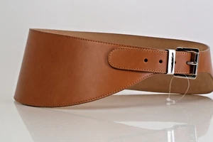 Michael Kors Collection Beige Leder Kontur Metallschnalle Gürtel Damen Größe L - Bild 1 von 6