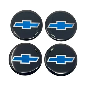 2.5" Emblem Badge RALLY WHEEL CENTER HUB CAPS' Blue /Black C-1500 Truck 90-96 - Picture 1 of 2
