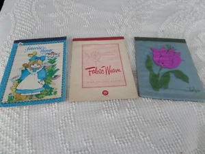 3 Vintage Writing Tablets 6 x 8" Blue Pink Linen Little Girl - Picture 1 of 6