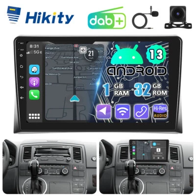 DAB+ CarPlay Android13 Autoradio GPS Navi RDS BT Für VW T5 Transporter Multivan - Bild 1 von 4