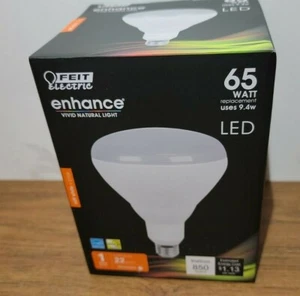4 x Feit Electric Single 9.4 Watt 65W Replacement Br40 Soft White LED Bulb NEW - Picture 1 of 4