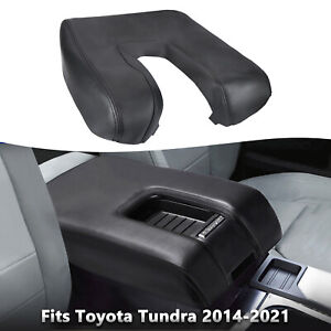 Fits 2014-2021 Toyota Tundra Center Console Lid Armrest Leather Cover Trim Black