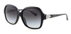 BVLGARI BV 8124-B 501/8G 57mm Black Oversized Sunglasses Italy - Picture 1 of 9