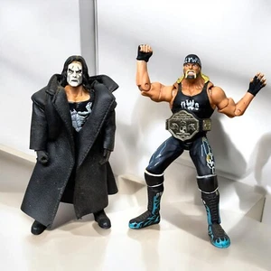Sting Hollywood Hogan WCW nWo Clash of the Champions Figures 2 pack Toy Biz Belt - Picture 1 of 6
