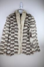 Saga Fox Platinum & Cream Genuine Vintage fox pelt Coat Size M/10