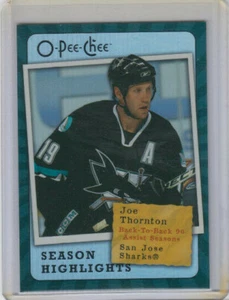 07/08 OPC San Jose Sharks Joe Thornton Season Highlights card #SH18 - Picture 1 of 2
