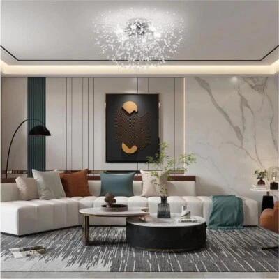 Lampadario plafoniera g9 fili in acciaio con cristalli stile moderno pn13a - Immagine 1 di 4