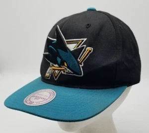 Mitchell & Ness SAN JOSE SHARKS Adjustable Fit NHL Snapback Hat Two Tone OSFA - Picture 1 of 8