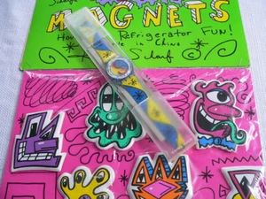 Swatch Uhr Fiz N Zip GN164 Magnet Set 1996 signiert von Kenny Scharf Paket - Bild 1 von 12