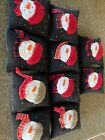 Primitive Stitchery Snowman Wearing a Cap and Scarf  Lot of 10 Ornies  
