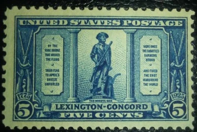 Travelstamps:US Stamps Scott #619The Minute Man, 5¢ mint ,og hinged see scans - Image 1 of 4