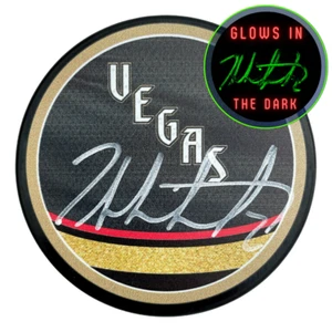 Zach Whitecloud Signed Vegas Golden Knights Retro Glow in the Dark Puck COA IGM - Picture 1 of 7