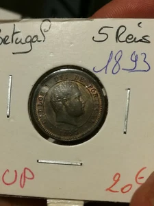 PORTUGAL - Carlos 1er - 5 Reis 1893 - SUP - Imagen 1 de 2