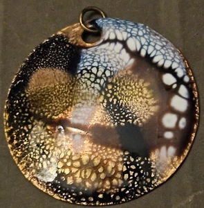 Jules Perrier Quebec Modernist Abstract Copper  Earthy Fall Pendant Signed OOAK - Picture 1 of 2