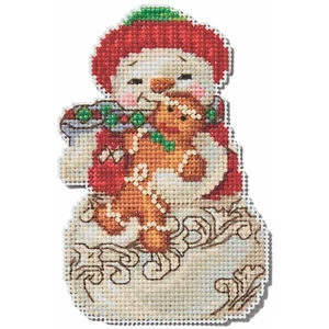 Muñeco de nieve con pan de jengibre punto de cruz Kit Mill Hill 2024 Jim Shore JS202415 - Imagen 1 de 1