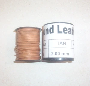 Hellbraun 2 mm Rund Lederband 25 Yards - Bild 1 von 2